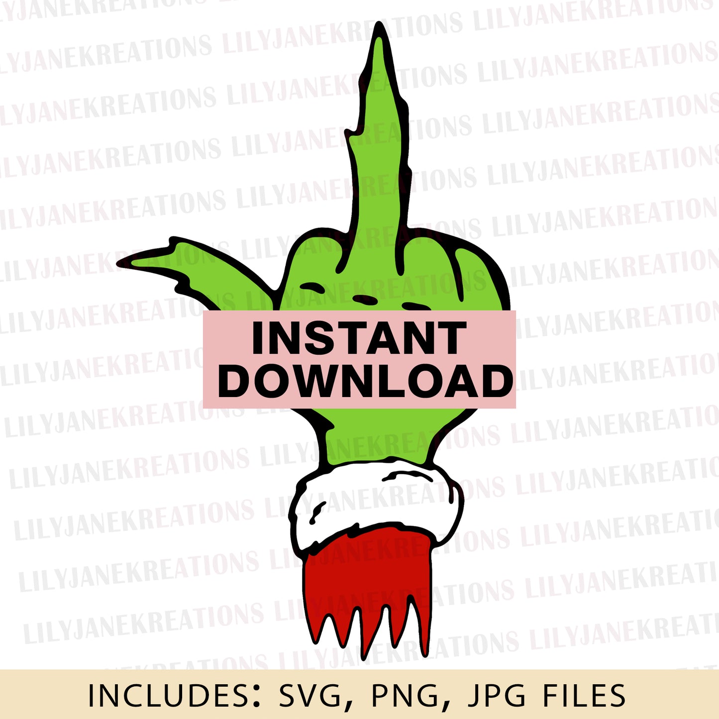 Grinch Middle Finger Cut File