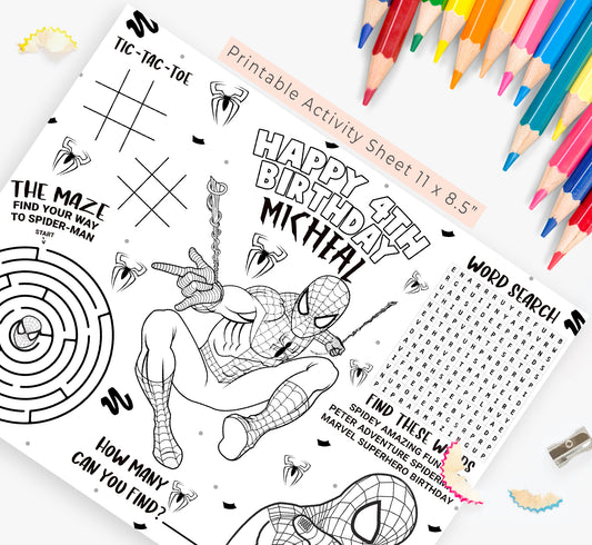 Spider-Man Activity Sheet