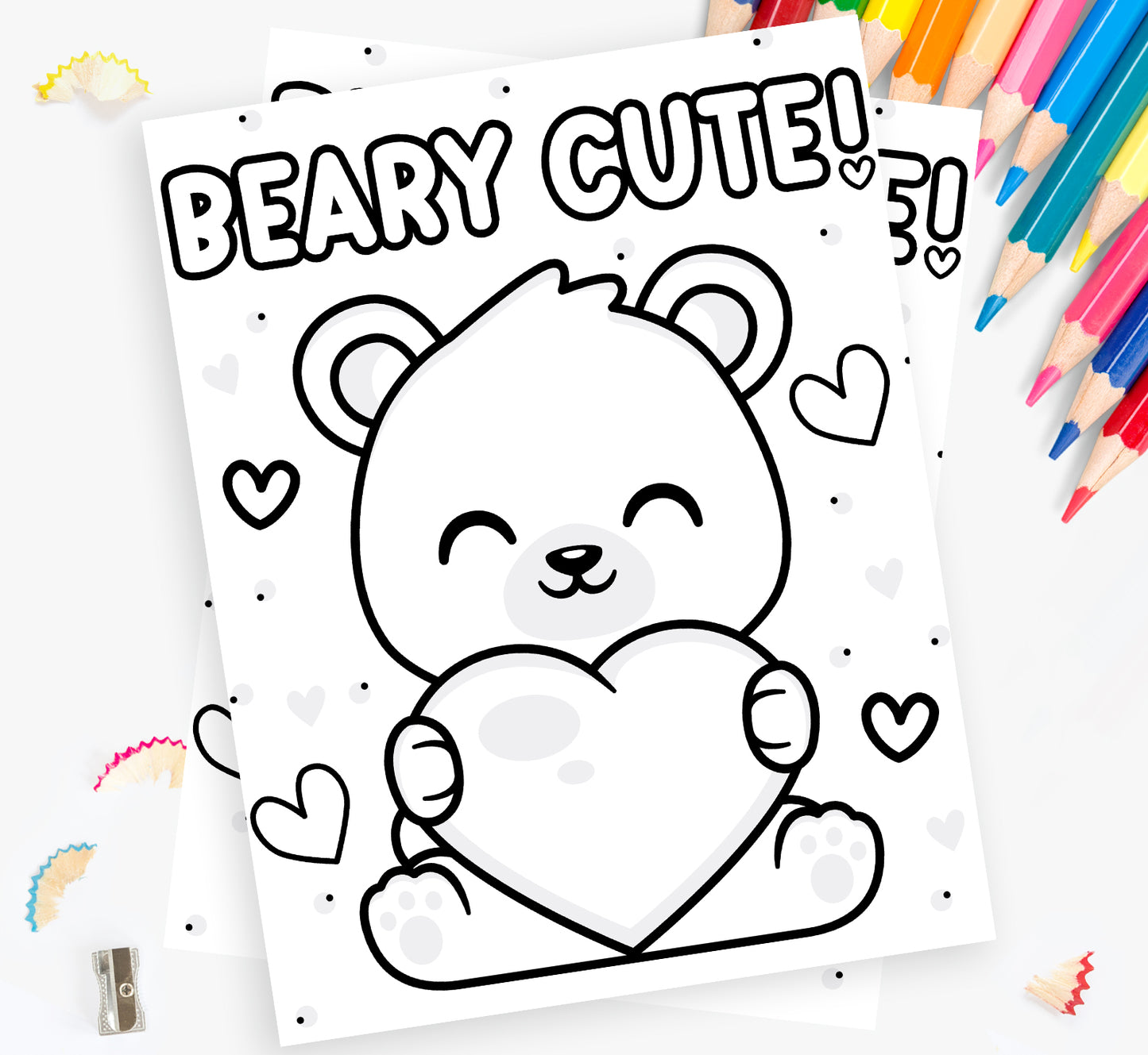 Beary Cute Printable Coloring Sheet