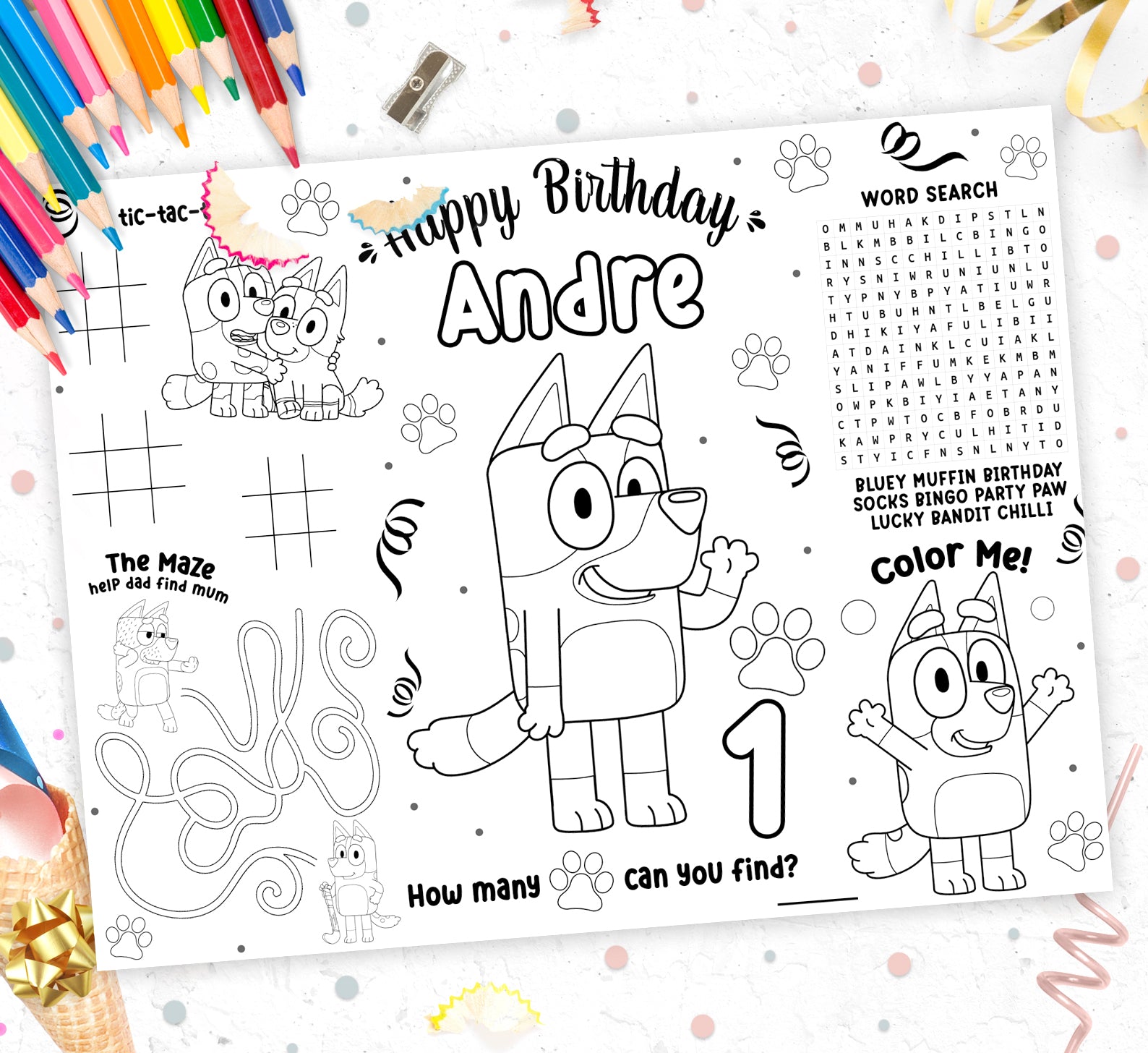 Bluey Activity Sheet lilyjanekreations