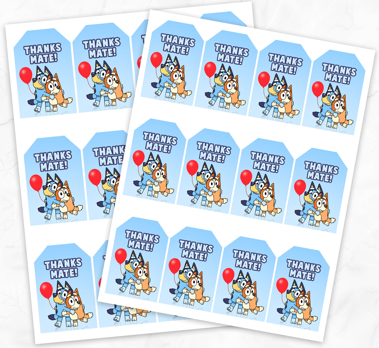 Bluey Printable Thank you tags
