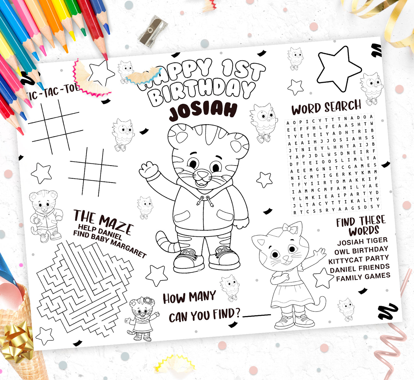 Daniel The Tiger Activity Sheet