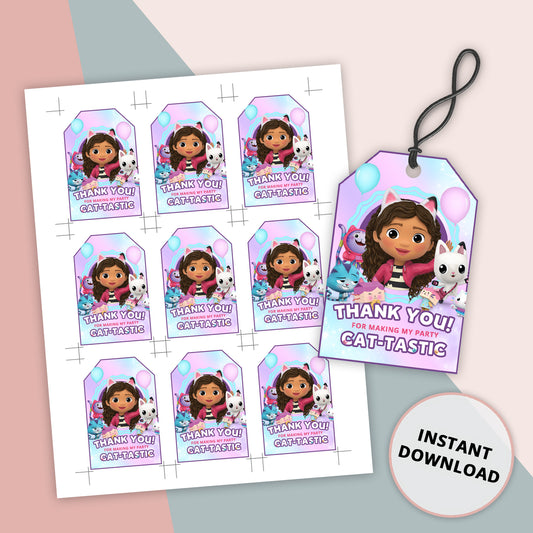 Gabby's DollHouse Thank you tags