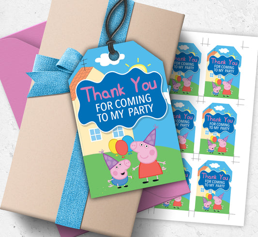 Peppa Pig Printable Thank you tags