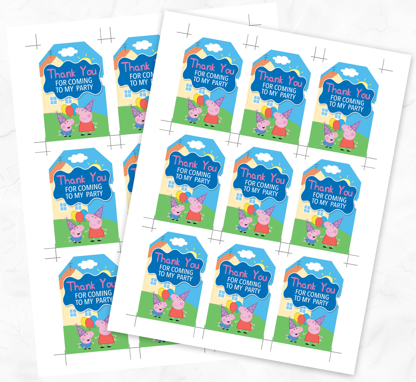 Peppa Pig Printable Thank you tags