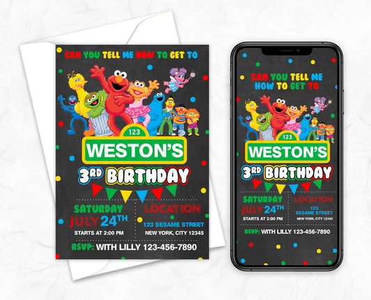 Sesame Street Dark Invitation