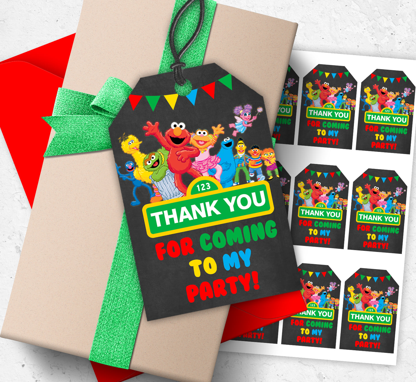 Sesame Street Dark Thank you tags