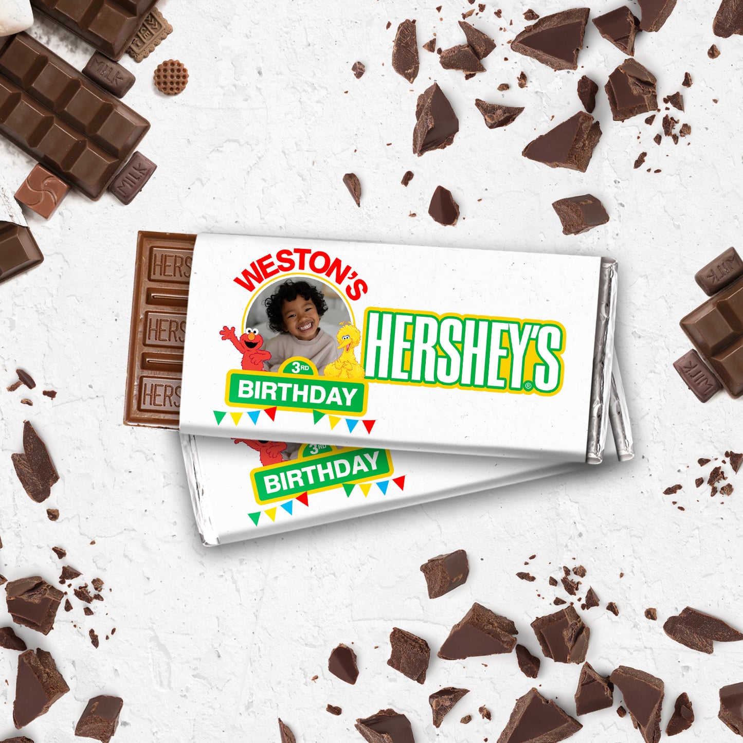 Sesame Street White Polkadot Printable Chocolate Wrapper