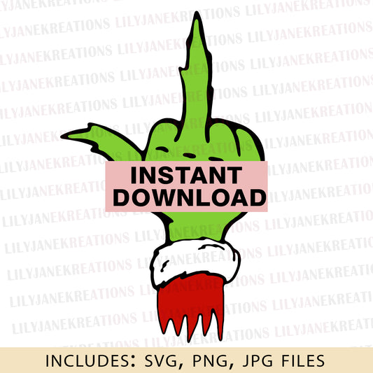 Grinch Middle Finger Cut File