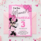 Minnie Mouse Birthday Invitation | Editable Girl Party Invite | Pink Minnie Theme Template – Instant Download