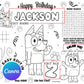 Bluey Activity Sheet (Edit In Canva & Instant Download)