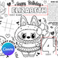Editable TuTu Labubu Birthday Activity Sheet | Personalized Canva Template ( Instant Download )