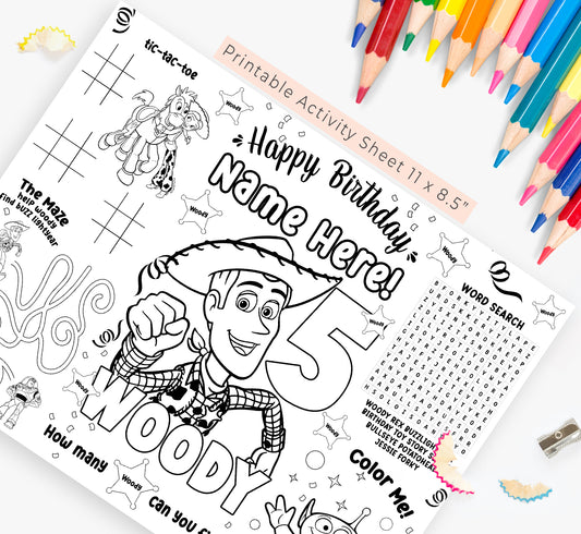 Woody Toy Story Activity Sheet