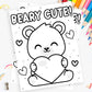 Beary Cute Printable Coloring Sheet
