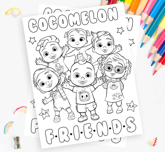 Cocomelon Friends Single Coloring page