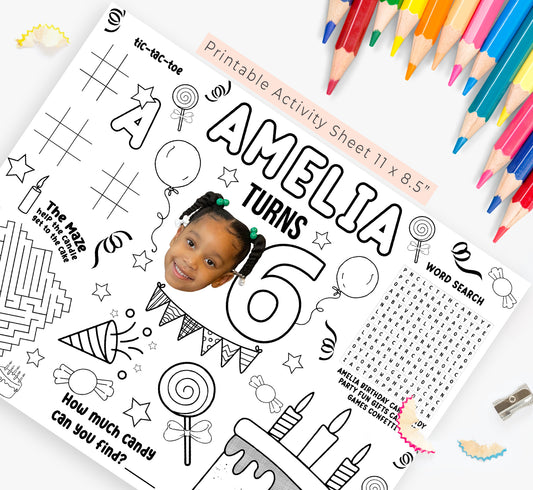 Personalized Activity Sheet With Face