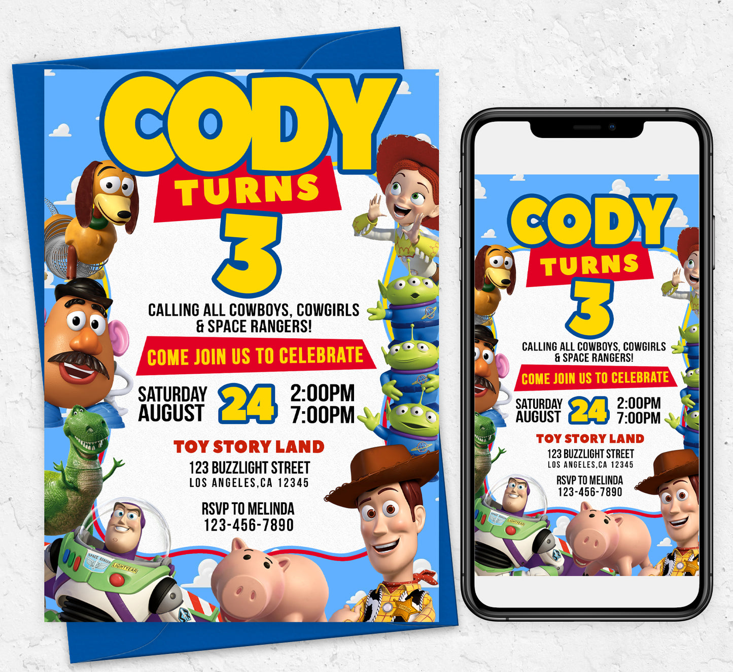 Toy Story Birthday Party Invitation