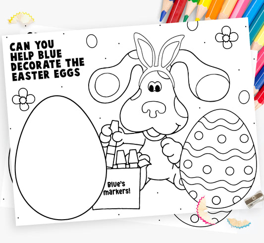 Blues Clues Easter Printable Coloring Sheet