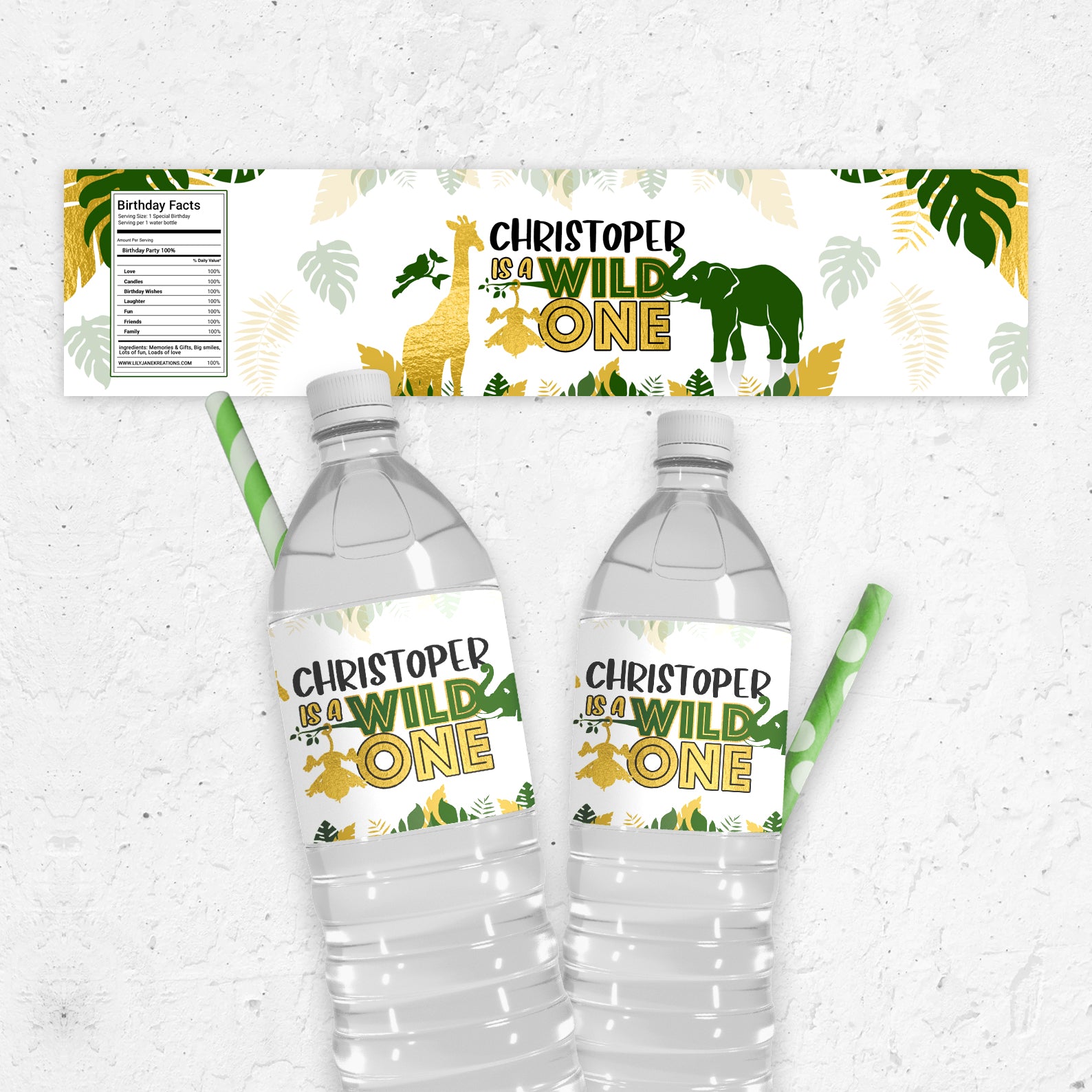 Wild One Printable Water Bottle Label – lilyjanekreations